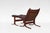 Set of Vintage Cognac Leather Siesta Chair & Ottoman by Ingmar Relling for Westnofa, 1960s For Sale - Image 3 of 5