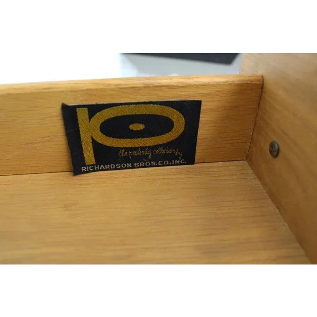 Wood 1960s Mid-Century Modern Ebonized Black Lacquer Double Dresser With Brass Pulls For Sale - Image 7 of 9