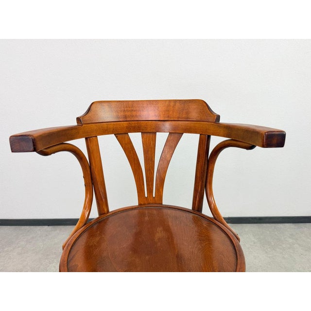 Bentwood Bar Stool with Armrest, 1940s For Sale - Image 10 of 14