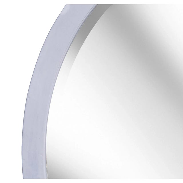 Early 20th Century Hand Carved & Hand-Cut Large Oval Lilac Bevelled Mirror For Sale - Image 4 of 6