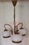 Vintage Three-Light Ceiling Lamp with Brass Frame and White Glass Shades, 1980s For Sale - Image 4 of 7