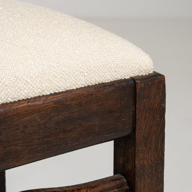 1970s Set of Six Oak Brutalist Dining Chairs For Sale - Image 4 of 15