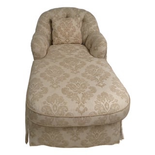 Custom Damask Linen Fabric Chaise Lounge For Sale