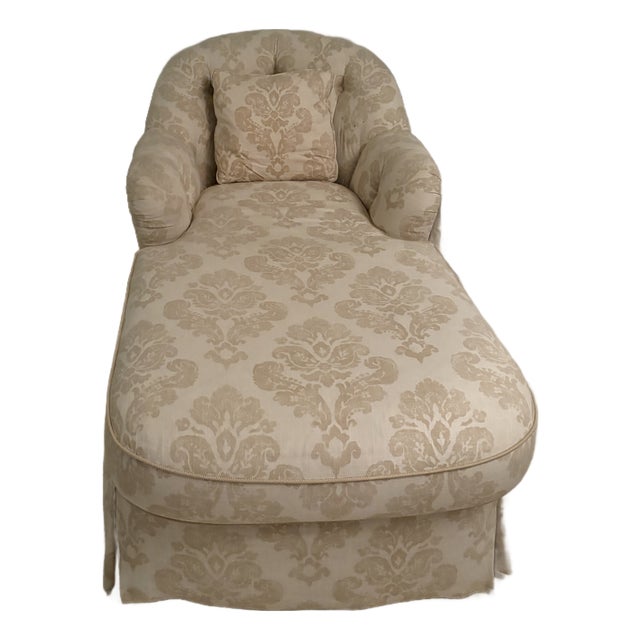 Custom Damask Linen Fabric Chaise Lounge For Sale
