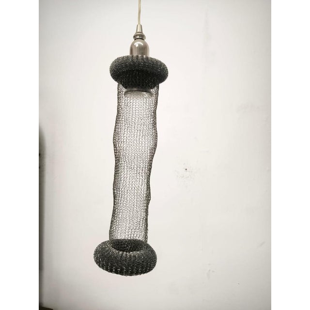 Suspension Lamp in Metal Mesh by Lamp International, 1990s For Sale - Image 6 of 12