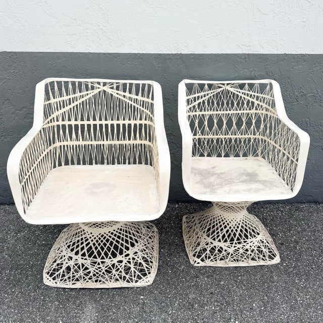 Mid-Century Modern Mid Century Modern Spun Fiberglass Swivel Dining Arm Chairs - Set of 6 For Sale - Image 3 of 6