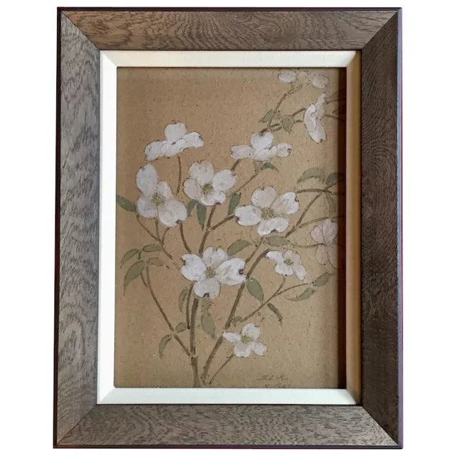 1907 Gouache Flower Painting of Dogwood Branches For Sale - Image 11 of 11
