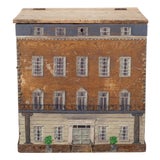 19th C. English Painted Pine Chest With Georgian Manor Façade For Sale