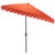 Metal Elegant Valance 7.5 Ft Square Umbrella, Orange With White Trim For Sale - Image 7 of 8