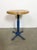 Vintage industrial stool. It features a blue iron leg and a solid wooden seat. The diameter of the seat is 35 cm. The...