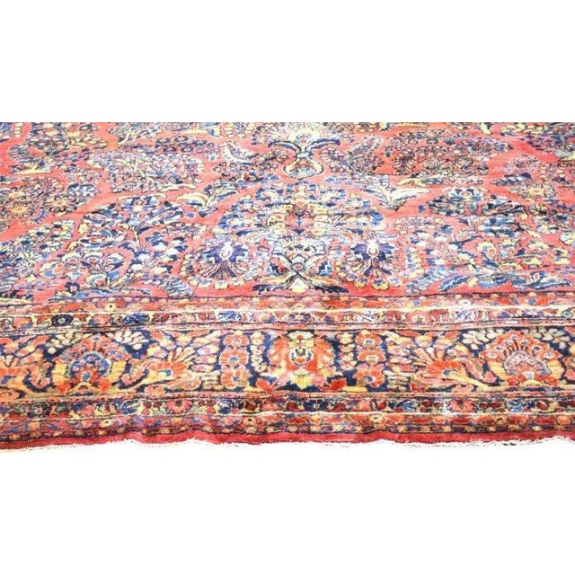 Antique Turkish Sarouk Oversize Wool Hand Knotted Rug,11'7"X15'3" For Sale - Image 4 of 6