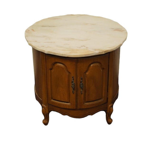 Vintage French Country Broyhill Furniture Storage Round End Table Chairish