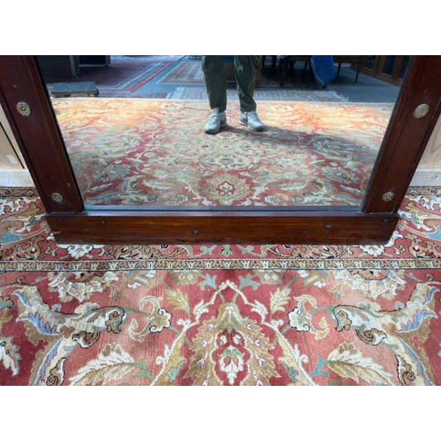 Large Empire Gilt Bronze Floor Mirror, 19th Century For Sale - Image 4 of 9