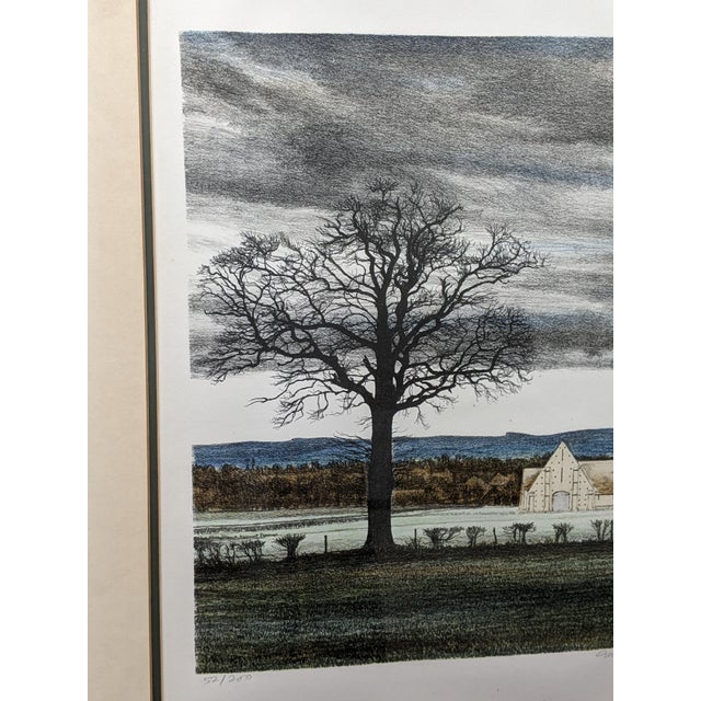 Glass 1980s George Guest "Great Barn" Signed Limited Edition Lithograph 52/200 Framed For Sale - Image 7 of 15