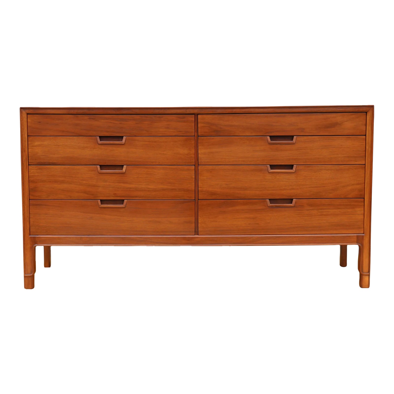 1960s Mid Century Walnut 8 Drawer Dresser by Mount Airy Janus ...