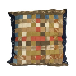 Blue MIX Color Square Shape Checker Fabric Couch Sofa Cushion For Sale