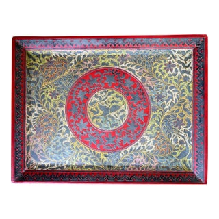 Pair of Signed Vintage Mexican Lacquer Trays by Damaso Ayala J., Mexico City, C. 1975 For Sale