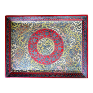 Pair of Signed Vintage Mexican Lacquer Trays by Damaso Ayala J., Mexico City, C. 1975