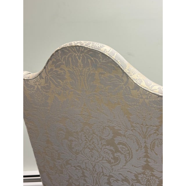 Blue Vintage Southwood Traditional Wingback Chair For Sale - Image 8 of 12