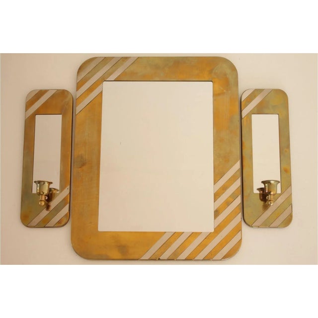 Metal Set of 3 1980s House of Lloyd Brass & Chrome Mid-Century Modern Mirrors For Sale - Image 7 of 7