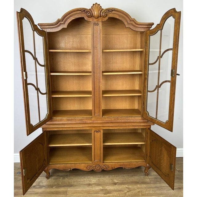 Vintage Louis XVI French Oak Display Cabinet For Sale - Image 12 of 13