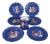 Saucers and Cup in Painted Ceramic, Set of 7 For Sale
