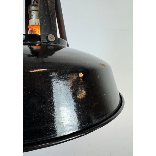 French Industrial Black Enamel Pendant Lamp from Mazda, 1960s For Sale - Image 12 of 18