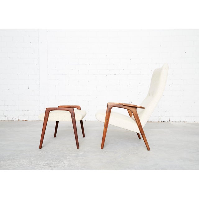 1950s Set of Vintage Ruster Lounge Chair and Ottoman by Yngve Ekström for Pastoe, 1950s For Sale - Image 5 of 14