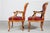 Set of Danish Rococo Armchairs in Walnut and Red Aniline Leather, 1880 For Sale - Image 4 of 16