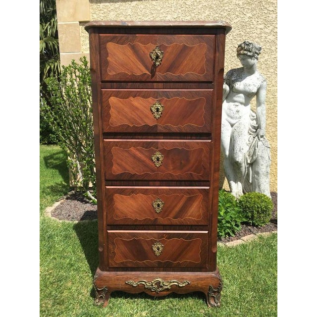 Marquetry and Bronze Cabinet For Sale - Image 13 of 13