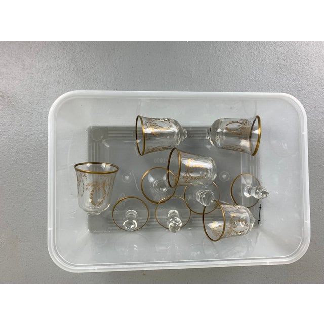 1960s Vintage Brass and Glass Liqueur Box Set For Sale - Image 9 of 12