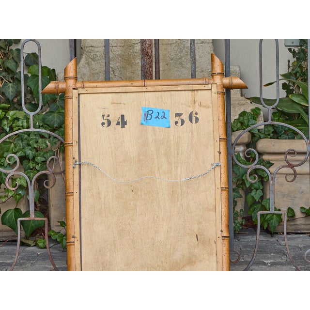 French French Faux Bamboo Wall Mirror with Projecting Corners, circa 1900 For Sale - Image 3 of 12