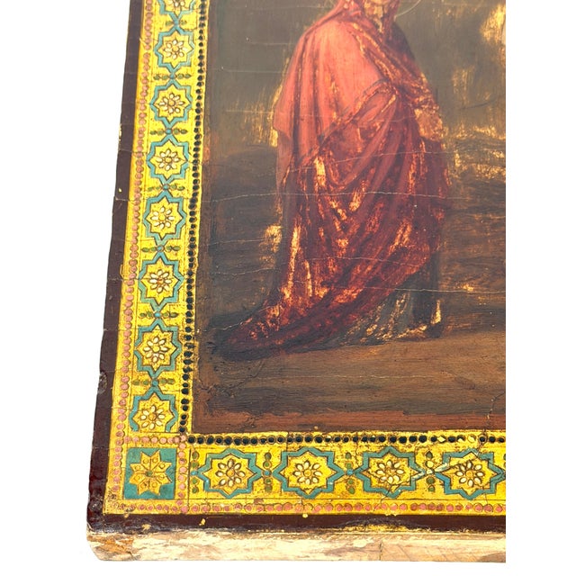 19th Century Russian Orthodox Crucifixion Icon, Inscribed Extensively For Sale - Image 9 of 17