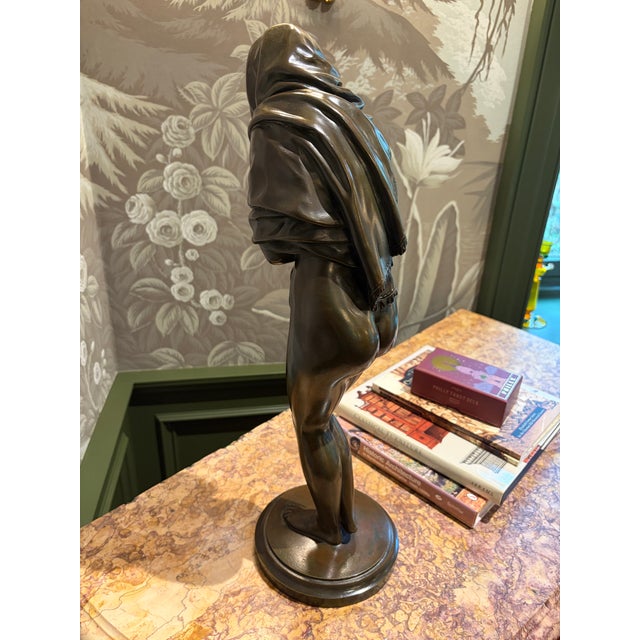 19th Century Patinated Bronze Figure of a Young Woman by Houdon For Sale In Philadelphia - Image 6 of 12