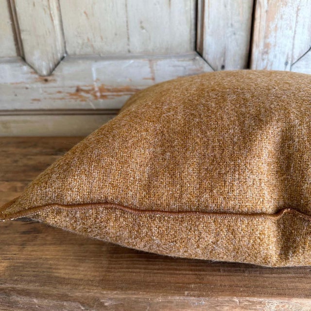 Mid-Century Modern Bouclette French Wool Accent Pillow With Down Feather Insert For Sale - Image 3 of 6