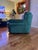 Green 1990's Natuzzi Suede Lounge and Ottoman For Sale - Image 8 of 13
