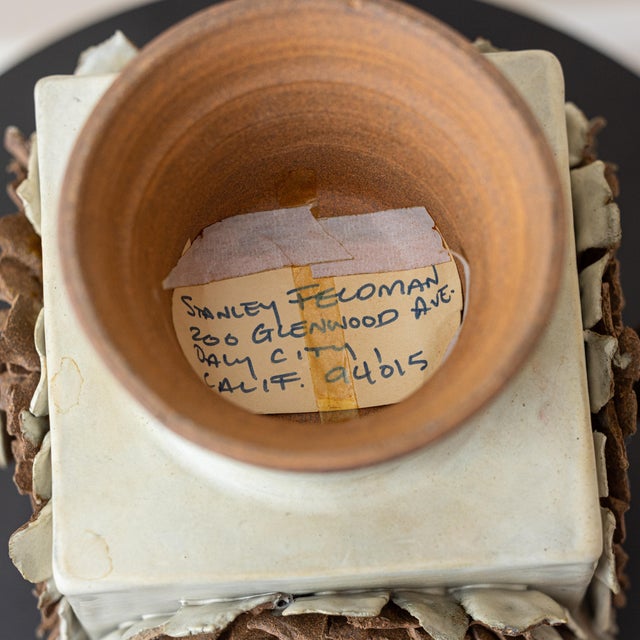 1960s California Modern Brutalist Studio Pottery Vessel by Stanley Feldman For Sale - Image 4 of 8