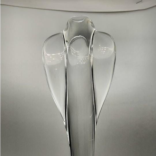 Glass Daum France Crystal Standing Hooded Cobra Snake Sculpture (Large: 16.5”, Clear, Vintage, 1980s) For Sale - Image 7 of 18