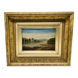 19th Century, American School Oil on Board Landscape - New Hampshire School