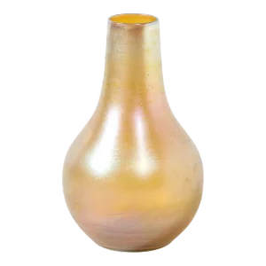 Iridescent Favrile Art Glass Gord Form Vase Signed Louis Comfort Tiffany