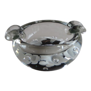 1970s Studio Art Glass Hand Blown Paperweight or Ashtray in Mint Condition. For Sale