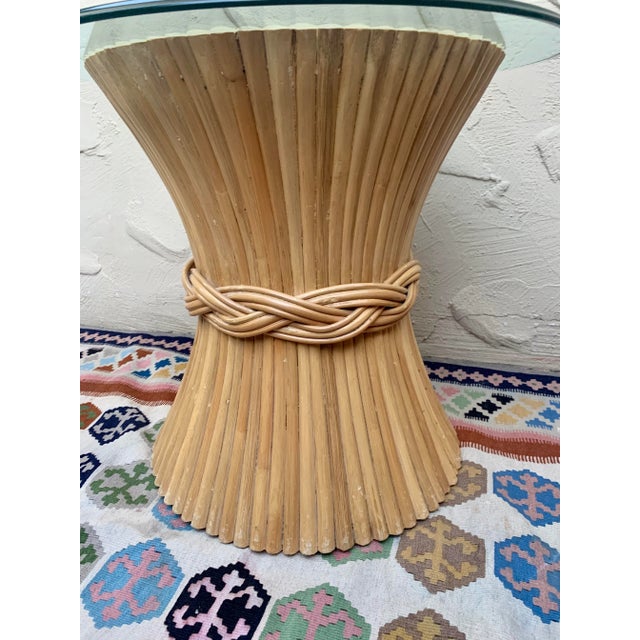 McGuire Bamboo Side Table With Wheat Sheath Base For Sale In San Francisco - Image 6 of 8