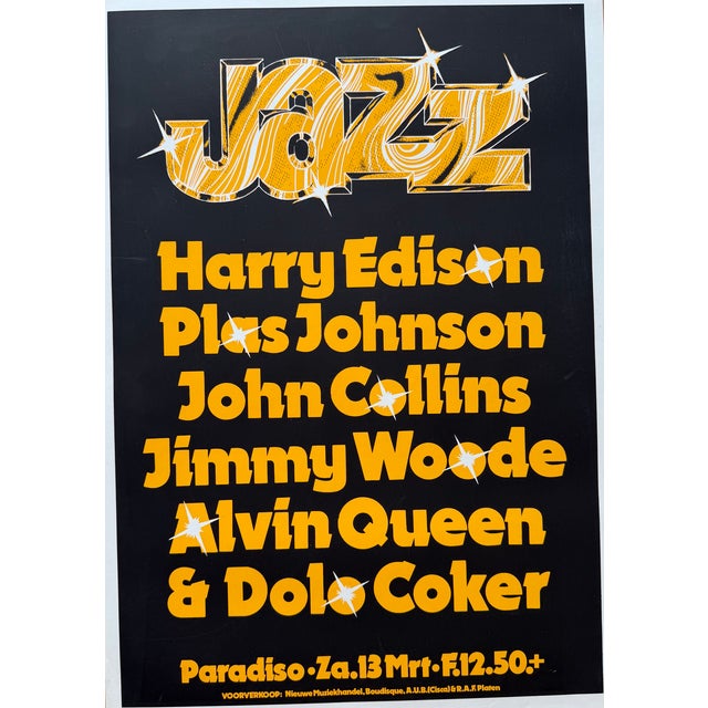 Jazz Paradiso 13 March 1981 Poster by Martin Kaye, Netherlands, 1980s, in Good conditions. Designed 1980 to 1989