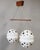 Vintage Czechoslovak Double Pendant Light in Spotted Opaline Glass and Wood, 1960s For Sale - Image 6 of 10