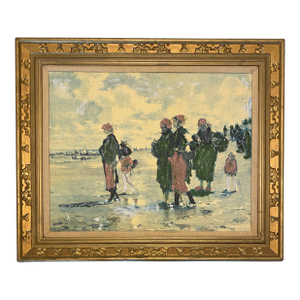 Impressionist Revival Beach Scene Painting, in the Manner Pierre-Auguste Renoir
