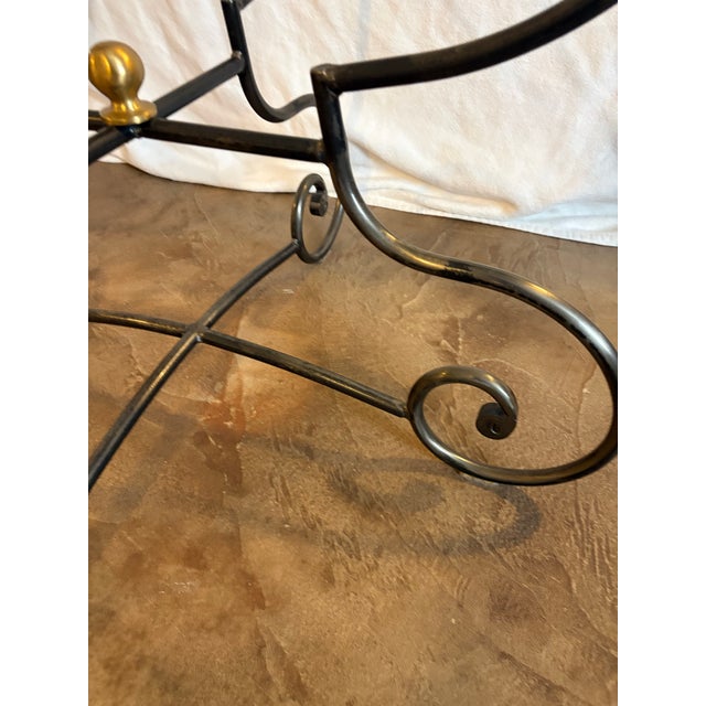 1980s Round Italian Iron Center or Dining Table Pedestal Base Style of Alberto Orlandi For Sale - Image 4 of 5
