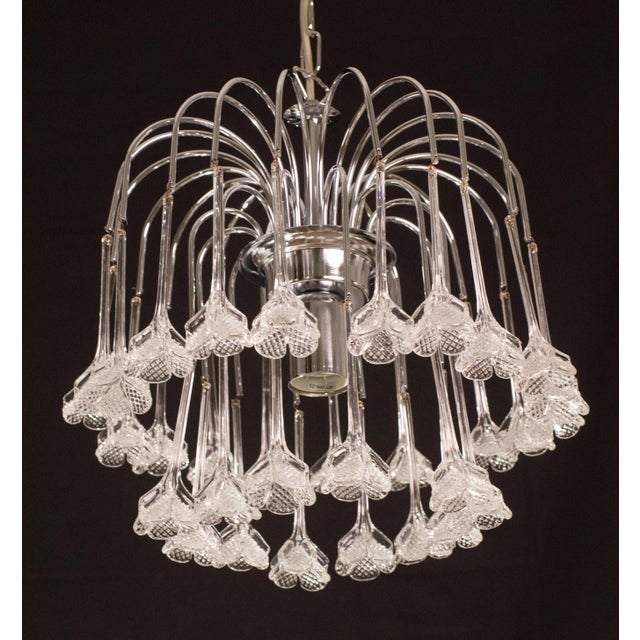 Art Deco Set of 2 Vintage White Murano Chandelier, 1980s For Sale - Image 3 of 12