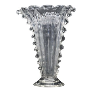 Art Decò Murano Bullicante Vase by Barovier & Toso, 1950s For Sale