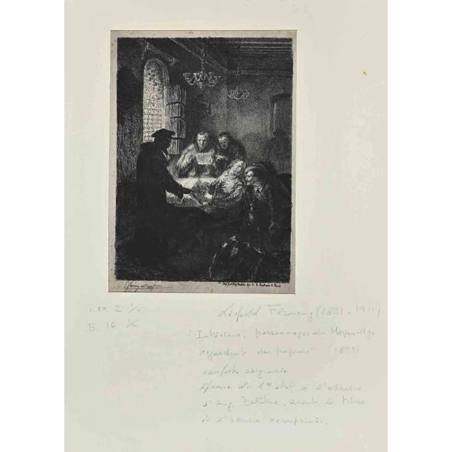 Leopold Flamegeng, The Poet, Original Etching, 1853 For Sale - Image 3 of 3