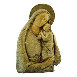 20th Century Terracotta Sculpture of Madonna and Child by Francesco Prosperi, Assisi, Italy For Sale